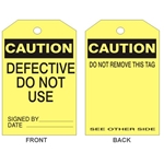 Caution Tag: Do Not Use 25/Pack
