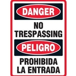 Bilingual Danger No Trespassing Sign