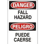 Bilingual Danger: Fall Hazard Sign