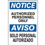 Bilingual Notice: Authorized Personnel Sign