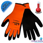 Ice Gripster® - Black foam etched rubber on water repellent high visibility yellow brushed acrylic terrycloth