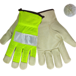 Grain Pigskin Driver Glove w/ Reflective Tape and Neon Back