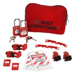 120/277V Breaker Lockout Pouch w/ Brady Safety Padlocks & Tags