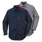 PORTWEST Long Sleeve Button Down Shirt Navy