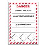 GHS Secondary Container Labels - Danger