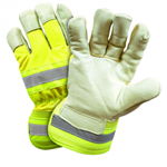 Lined Pig Driver Glove Hi-Viz Lime