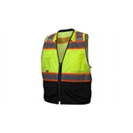 RVZ4420B Type R - Class 2 Hi-Vis Lime Safety Vest with Black Bottom