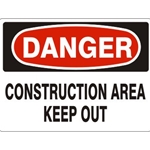10" x 14" Aluminum Construction Area Keep Out Danger Sign