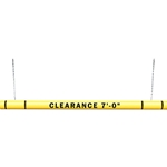 ClearanceGard 4 15/16" x 80" Yellow Clearance Bar Kit with Black Reflective Stripes and Threaded Inserts