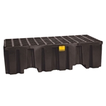2 Drum Plastic Pallet, Without Drain, Black