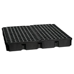 4 Drum Plastic Pallet, Without Drain, Black