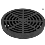 StormDrain 9" Outdoor Catch Basin Round Flat Grate Cover - Superior Strength and Durability, Black