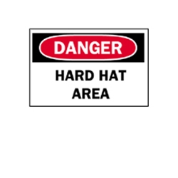 Danger: Hard Hat Area Sign 7" x 10"