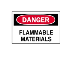 Danger: Flammable Materials Sign 7" x 10"