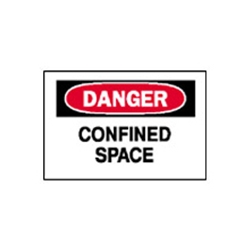 Danger Confined Space Sign 7" x 10"