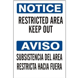 Bilingual Notice: Keep Out Sign