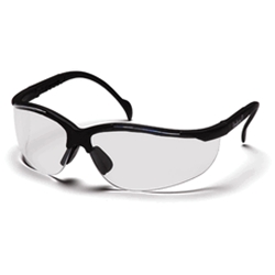 Venture II Black Frame Clear Lens Safety Glass
