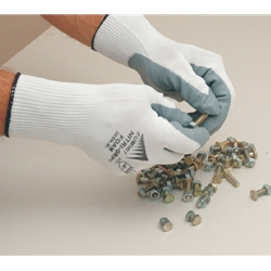 15 Gauge Gray Foam Nitrile on White Nylon Glove