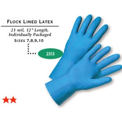 12" 21 mil Blue Latex Glove