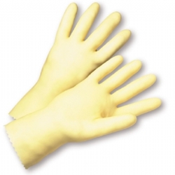 18 Mil Unlined Amber Latex Glove w/ Grip
