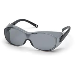 OTS Black Frame Gray Lens Safety Glass