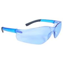 Rad-Atac Rubber Temple Light Blue Lens Safety Glass