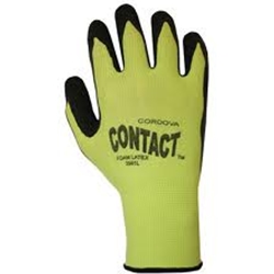 Hi-Viz Lime Nylon Glove w/ Black Latex Palm Coating