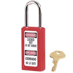 Lock 1.5" Shackle 3" Body Red KD