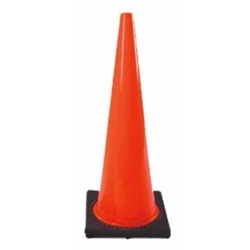 Vinyl Traffic Cone w/ Black Base 18" Height Red/Orange