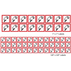 GHS Mini Pictogram Label Sheets - Corrosive