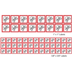 GHS Mini Pictogram Label Sheets - Toxic