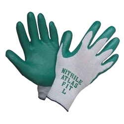 Atlas Fit Gloves Gray w/ Green Nitrile