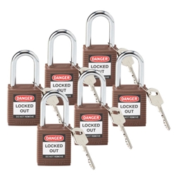 Brown Safety Padlocks 6/ Box