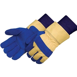 Thermo Lined Split Cowhide Knit-Wrist Leather Palm Glove