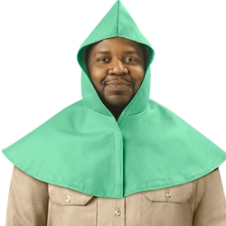 Green 9 oz FR Cotton Hood w/ Neck & Shoulder Drape