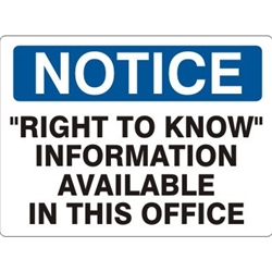 7" x 10" Aluminum Right to Know Sign
