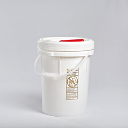 White Hazardous Waste Pails