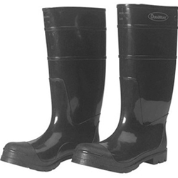 Durawear Black PVC 16" Knee Boots, Steel Toe, Over-The-Sock Style