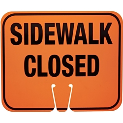 Cone Sign - Side Walk Closed