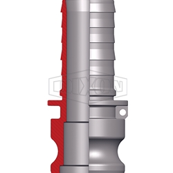 100-E-AL 356T6 Aluminum Dixon® Cam & Groove Type E Adapter x Hose Shank