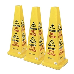 Lavex Janitorial 27" Caution Wet Floor Cone-Shaped Sign