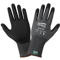 Samurai Glove® Salt-and-Pepper Cut Resistant Coated Touch Screen Gloves Made with 21-Gauge Tuffalene