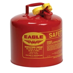 5 Gallon Steel Safety Can for Flammables, Type I, Flame Arrester, Red