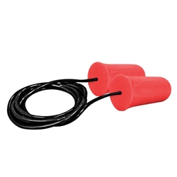 Tapered Disposable Soft Polyurethane Foam Corded Ear Plugs - NRR 32