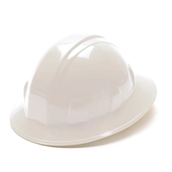 White Full Brim Hard Hat 4-Pt Ratchet