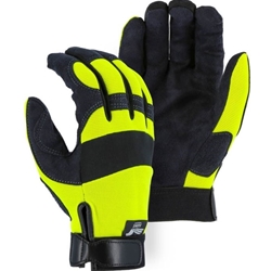 ARMOR SKIN™ MECHANICS GLOVE WITH HI-VIZ YELLOW KNIT BACK
