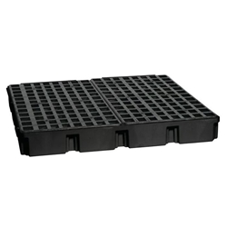 4 Drum Plastic Pallet, Without Drain, Black