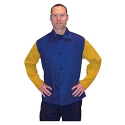 Cotton FR jacket w/ leather sleeves