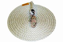 Rope lifeline w/ snap hook & taped end 100'