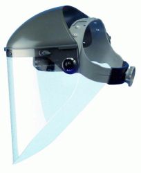 Heavy-duty faceshield headgear w/ 7" crown protector